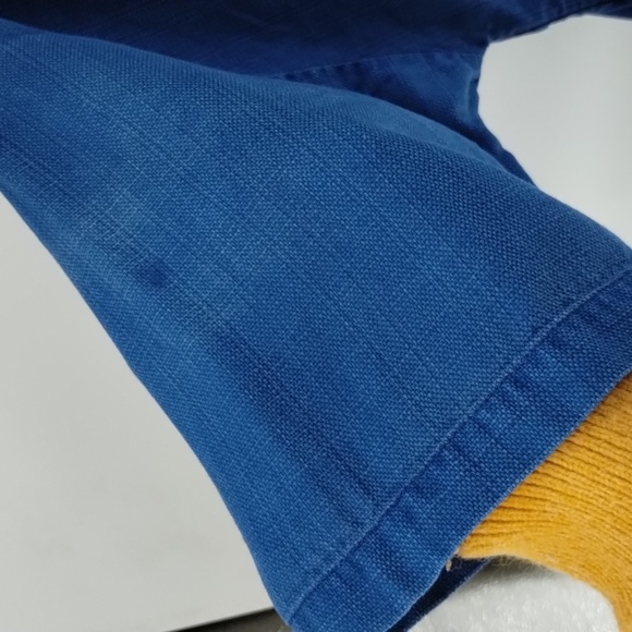 Pure Jill indigo blue oversized pullover top size large textured with buttons - Picture 5 of 10